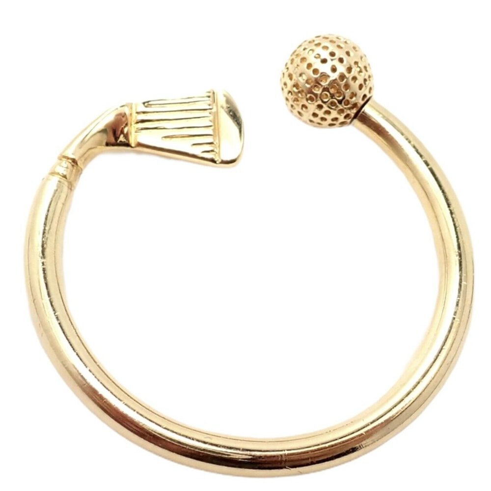 Authentic! Tiffany & Co. 18k Yellow Gold Golf Club & Ball Keychain Keyring​